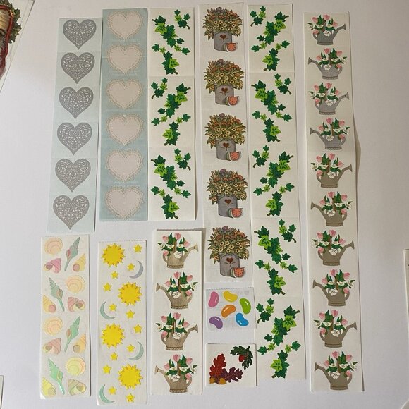 Vintage Mrs. Grossman's Stickers Big Lot Santa Hearts Flowers Pearl Gardening - Picture 2 of 11